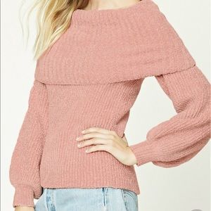 Off the shoulder ribbed knit sweater (NWOT)